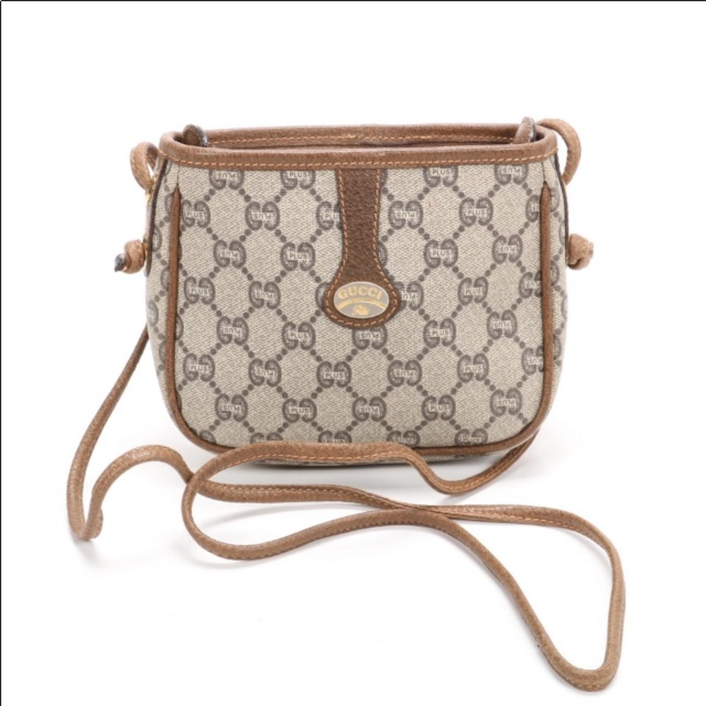 Gucci GG Supreme Canvas Plus Leather Shoulder Bag